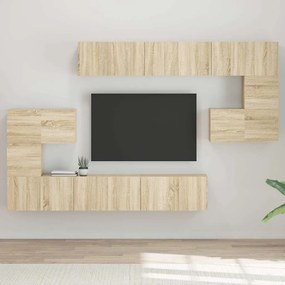 vidaXL Έπιπλα Τηλεόρασης Σετ 10 Τεμαχίων Sonoma Δρυς από Επεξ. Ξύλο
