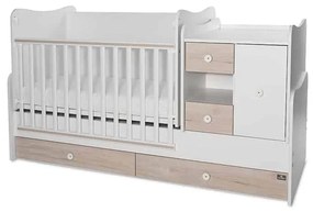 Πολυμορφικό βρεφικό κρεβάτι Mini Max  White + Light Oak  10150500045A  Lorelli