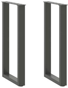 Πόδια Κονσόλας 2 τεμ. σε σχήμα U, Ανθρακί 38x(72-73) εκ. από Ατσάλι