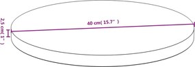 vidaXL Επιφάνεια Τραπεζιού Ø40x2,5 από Μπαμπού