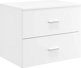 vidaXL Σετ Επίπλων Μπάνιου 4 pcs Λευκό Επεξεργασμένο Ξύλο και Γυαλί