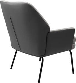 Πολυθρόνα Kieran pakoworld ύφασμα γκρι- πόδι μαύρο 77x69x82.5εκ