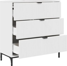 vidaXL Πλαϊνό γραφείο Υψηλής γυαλάδας λευκό 79,5 x 33 x 82 εκ