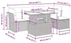 ΣΑΛΟΝΙ ΚΗΠΟΥ ΣΕΤ 6 ΤΕΜΑΧΙΩΝ ΓΚΡΙ ΣΥΝΘΕΤΙΚΟ ΡΑΤΑΝ ΜΕ ΜΑΞΙΛΑΡΙΑ 3327772