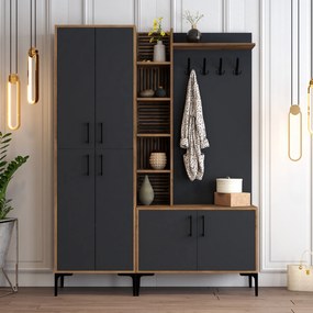 Έπιπλο Εισόδου Καρυδί / Ανθρακί SABO 60x35x200