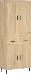 vidaXL Ντουλάπι Sonoma δρυς 69,5 x 34 x 180 εκ. από Επεξεργασμένο Ξύλο