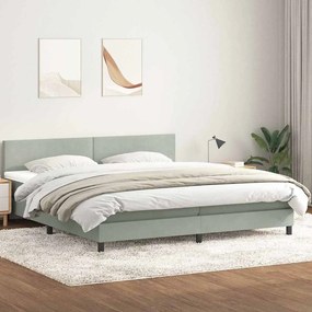 BOX SPRING ΚΡΕΒΑΤΙ ΜΕ ΣΤΡΩΜΑ ΑΝΟΙΧΤΟ ΓΚΡΙ 180X220 CM ΒΕΛΟΥΔΙΝΟ 3316749