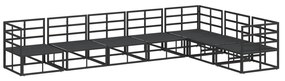 vidaXL Σετ Καναπέ Κήπου 7 pcs Μαύρο 70 x 70 x 32 εκ Αλουμίνιο