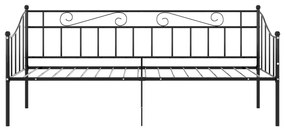 Πλαίσιο για Καναπέ - Κρεβάτι Μαύρο 90 x 200 εκ. Μεταλλικό - Μαύρο