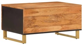 vidaXL Τραπεζάκι Σαλονιού Καφέ/Μαύρο 80x50x40εκ. από Μασίφ Ξύλο Μάνγκο