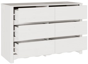 vidaXL Συρταριέρα "DRAMMEN" Λευκή 111x43x73,5 εκ Στερεό Ξύλο Πεύκου