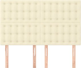 vidaXL Κεφαλάρι Κρεμ 144x5x118/128 εκ. από Συνθετικό Δέρμα