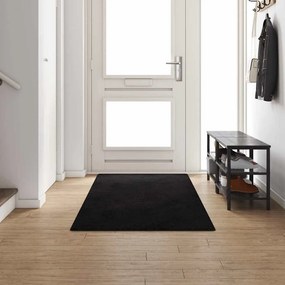 vidaXL Δερμάτινο Χαλί Μαύρο 100 x 300 cm 100% Πολυπροπυλένιο Τούφτα