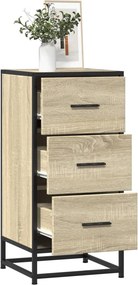vidaXL Συρταριέρα Sonoma Δρυς 35,5x35x76 εκ. Επεξ. Ξύλο + Μέταλλο