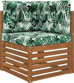 vidaXL Μαξιλάρι Καναπέ Εξωτερικού Χώρου 3 pcs Σχέδιο Φύλλου