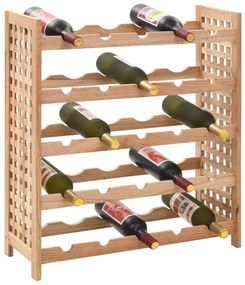 vidaXL Κάβα Κρασιών για 25 Μπουκάλια 63x25x73 εκ. Μασίφ Ξύλο Καρυδιάς