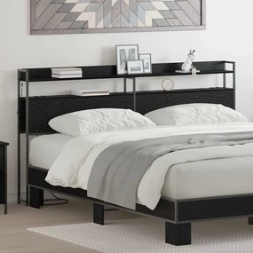 vidaXL Κεφαλάρι Αποθήκης με ράφι Μαύρη δρυς 180 cm Επεξεργασμένο ξύλο