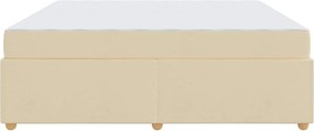 vidaXL Σκελετός Κρεβατιού με στρώμα Κρεμ 200 x 200 cm ύφασμα