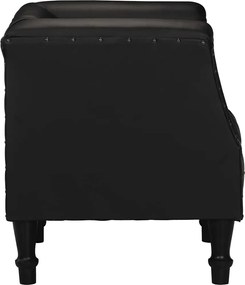 vidaXL Πολυθρόνα Μπάρελ Μαύρη από Γνήσιο Δέρμα Κατσίκας