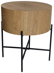 Liberta MADERA SIDE TABLE ΦΥΣΙΚΟ ΜΑΥΡΟ 45x45xH45cm 45x45xH45cm 04-1027