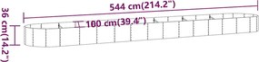 vidaXL Ζαρντινιέρα Ανθρακί 544x100x36εκ Γαλβανισμένος χάλυβας