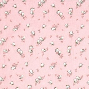 Πάνα Χασές Φανελένια Μπεμπέ 80x80εκ. Birds 15 Pink Dimcol