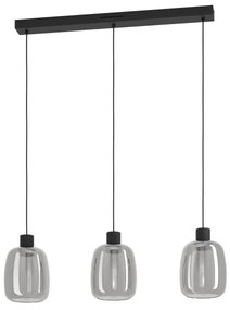 Έξυπνο Κρεμαστό Φωτιστικό Οροφής 3xLED 3,7W RGB TW 3CCT Dimmable Molochio-Z 901121 Eglo-901121-Μαύρο 901121