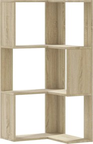 vidaXL Βιβλιοθήκη Γωνιακή 3 Επ. Sonoma Δρυς 50x50x102εκ Επεξ. Ξύλο