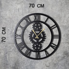 Decorative Metal Wall Clock Gear XL Black