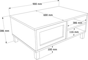 Τραπεζάκι Σαλονιού Δρυς CROBRUL 90x60x38.6