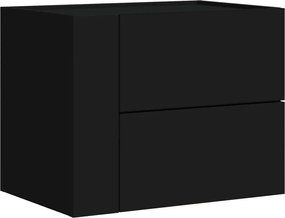 vidaXL Κομοδίνο Επιτοίχιο Μαύρο 45x30x35 εκ.