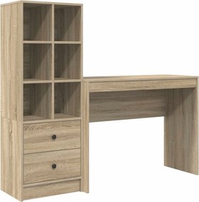 vidaXL Γραφείο με συρτάρι με ράφι με αποθήκευση 2 pcs Δρύς Sonoma