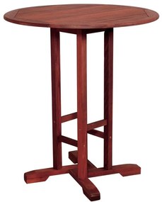 Ξύλινο Στρογγυλό Σταθερό Τραπέζι Red Shorea 90 x 100(h)cm