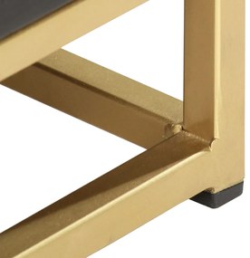 vidaXL Κομοδίνο Μαύρο / Χρυσό 40 x 30 x 50 εκ. από Μασίφ Ξύλο Μάνγκο