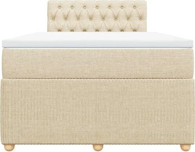 vidaXL Κρεβάτι Boxspring με Στρώμα Κρεμ 120x190 εκ. Υφασμάτινο