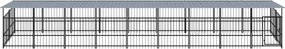 vidaXL Υπαίθριο Κλουβί Σκύλων με Οροφή από Χάλυβα 16,89 μ²