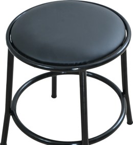 Σκαμπό από μέταλλο/PU σε χρώμα μαύρο Φ40x45