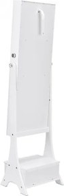 VEVOR Mirror Jewelry Cabinet Standing Mirror with Storage Full Length White