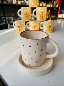 Stewehome Σετ κεραμικό φλιτζάνι καφέ με θέμα Χριστουγέννων Λευκό