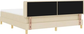 vidaXL Κρεβάτι με ελατήρια με στρώμα Κρεμ 200 x 180 cm ύφασμα
