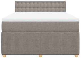 vidaXL Κρεβάτι Boxspring με Στρώμα Taupe 140x200 εκ. Υφασμάτινο