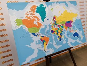 Εικόνα στον παγκόσμιο χάρτη χρώματος φελλού - 120x80  flags