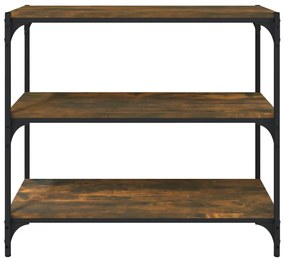 vidaXL Βιβλιοθήκη Καπνιστή Δρυς 80 x 33 x 70,5 εκ. Επεξ. Ξύλο & Ατσάλι