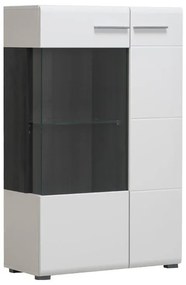 Showcase Enzo 2K VS1 125 White - Black Grey Wood - White Lacquer 77.5*35*124 cm 77.5x35x124 εκ.