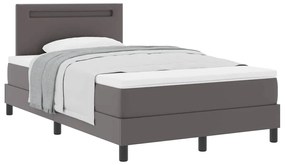 vidaXL Σκελετός κρεβατιού με στρώμα Γκρι 120 x 200 cm Τεχνητό δέρμα