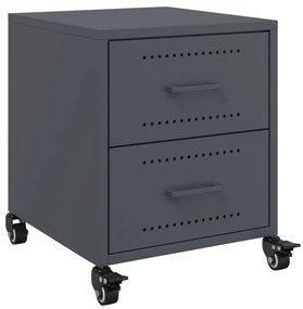 vidaXL Κομοδίνο Ανθρακί 36 x 39 x 43,5 εκ. από Χάλυβα
