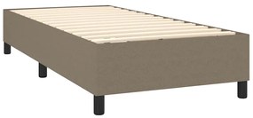 vidaXL Κρεβάτι Boxspring με Στρώμα &amp; LED Taupe 90x190 εκ. Υφασμάτινο