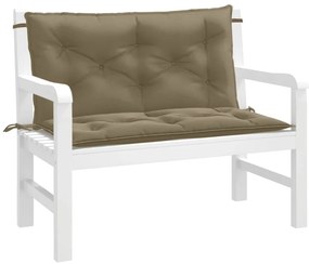 vidaXL Μαξιλάρια Πάγκου Κήπου 2 τεμ. Taupe Μελανζέ 100x50x7 εκ. Ύφ.