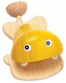 Plan Toys Ξύλινο Ψάρι Καστανιέτα Κίτρινο 6435