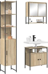 vidaXL Σετ Επίπλων Μπάνιου 3 pcs Δρύς Sonoma Επεξεργασμένο ξύλο